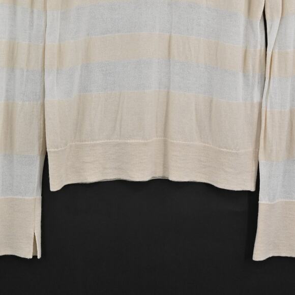 RAG BONE Womens Sweater Merino Wool Size M Vivi Crew Lightweight Stripe Neutral - Picture 3 of 12